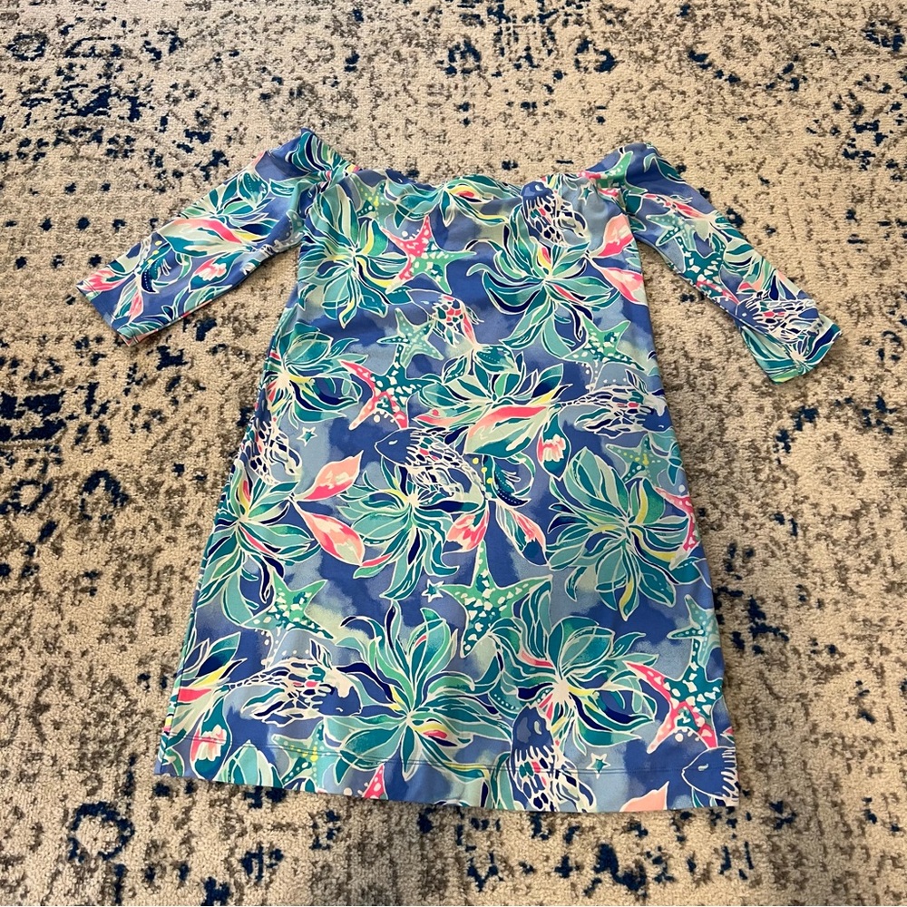 Lilly Pulitzer Floral Blue and Green Dress